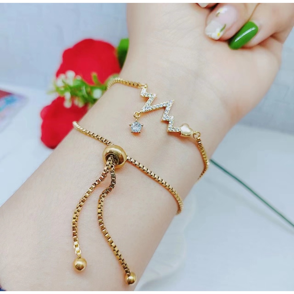 Gelang Serut Titanium Permata Perhiasan Fashion GS01/216