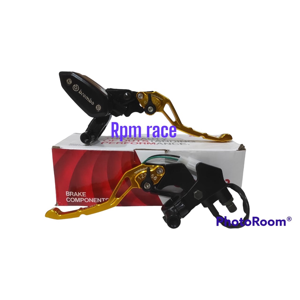 master rem brembo oval kombinasi black gold universal motor