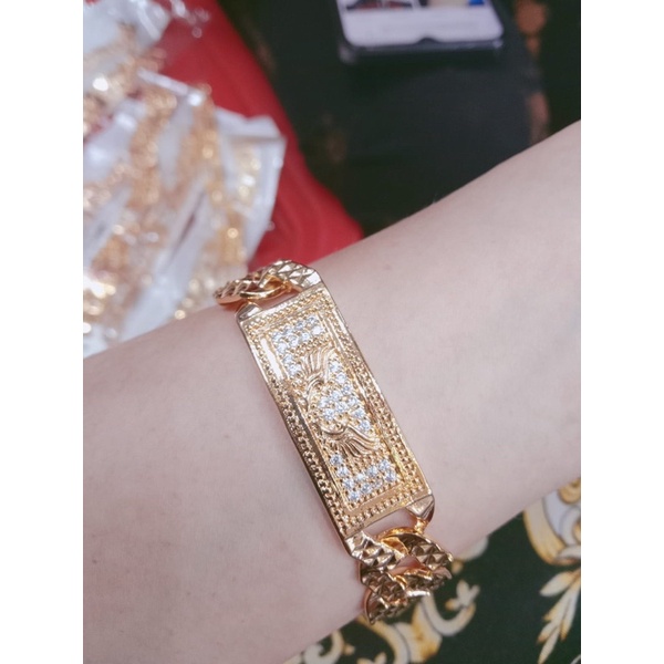 Gelang tangan wanita / xuping / yaxiya /lapis emas / gelang rante plat