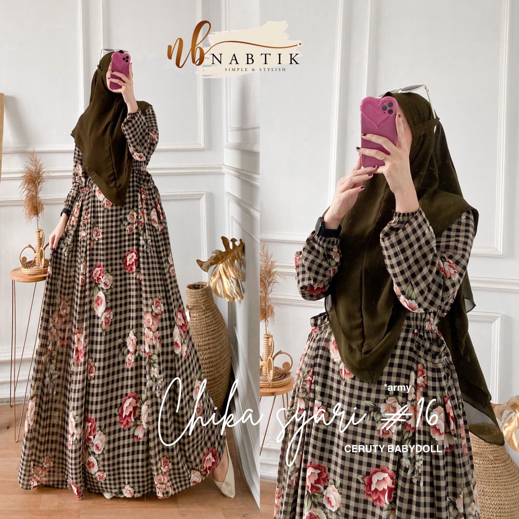 ready siap kirim | CHIKA SYARI#16 #14 NABTIK ORI Gamis Set Syari Terlaris Nabtik