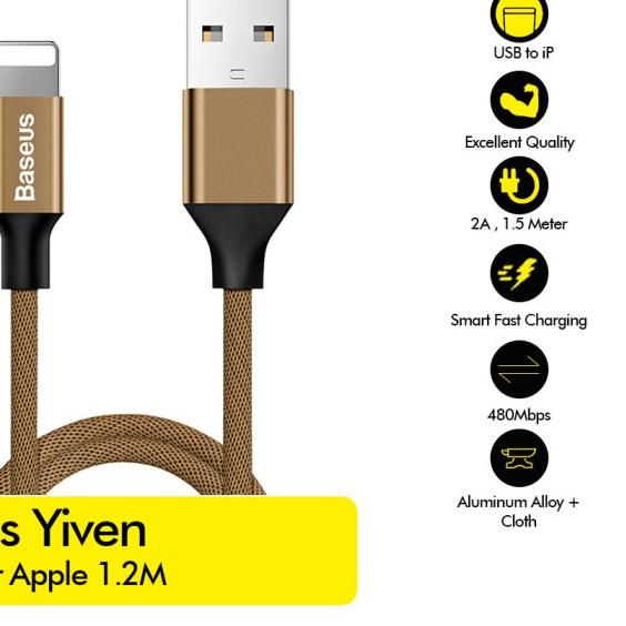 Yiven Cable For iPhone 1.2M - CALYW - Merah