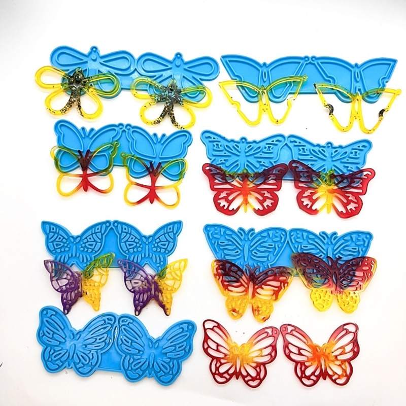 Siy Cetakan Resin Bentuk Kupu-Kupu Bahan Silikon Untuk Gantungan Kunci / Perhiasan DIY