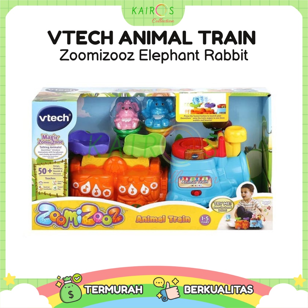 Vtech Animal Train Zoomizooz Elephant Rabbit Mainan Musikal