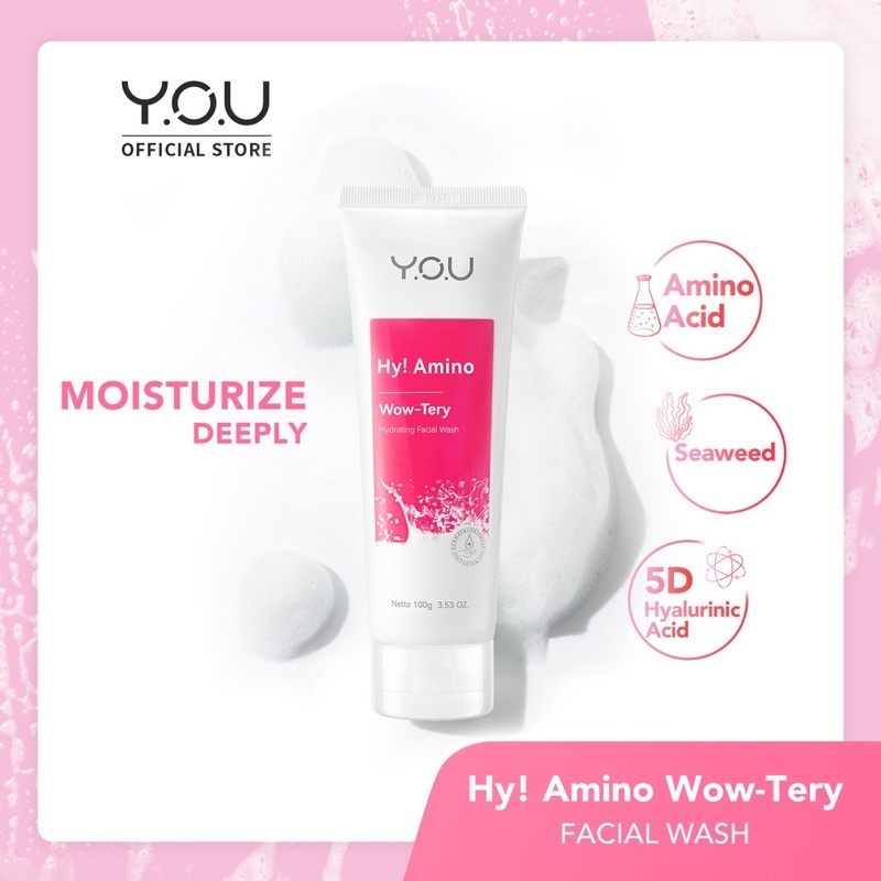 You Hy! Amino Facial Wash | Brightening | Hydrating | Anti Acne | Oil Control 50g Dan 100g