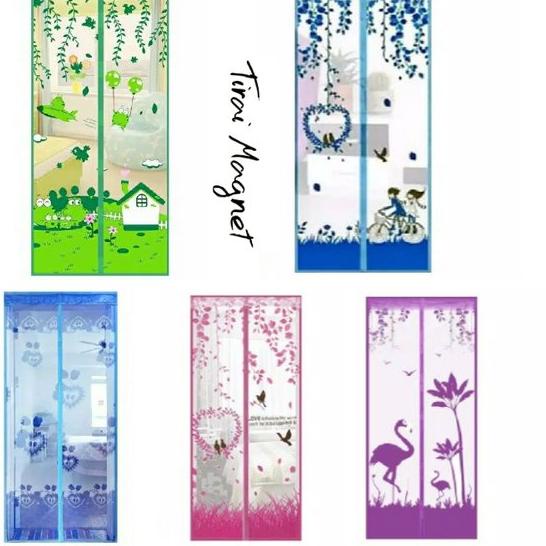 Tren Terbaru Tirai Magnet Anti Nyamuk / Hordeng Tirai Pintu Kamar Karakter Motif
