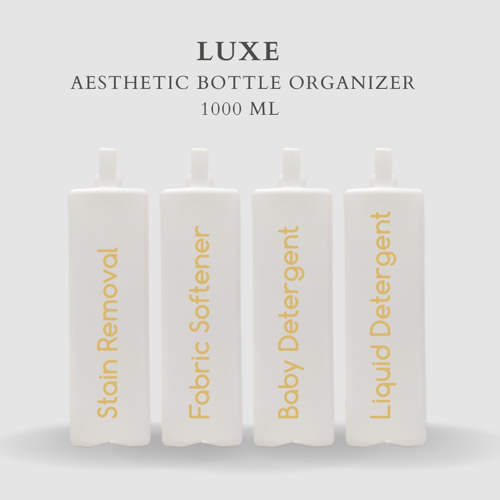 PREMIUM LUXE Liquid Laundry Botol PUTIH 1000 ml Aesthetic Bottle Organizer Botol refill tempat penyimpanan cairan laundry dan kebersihan botol isi ulang botol sabun cuci piring botol sabun botol pump botol anak bathroom organizer bathroom amenities