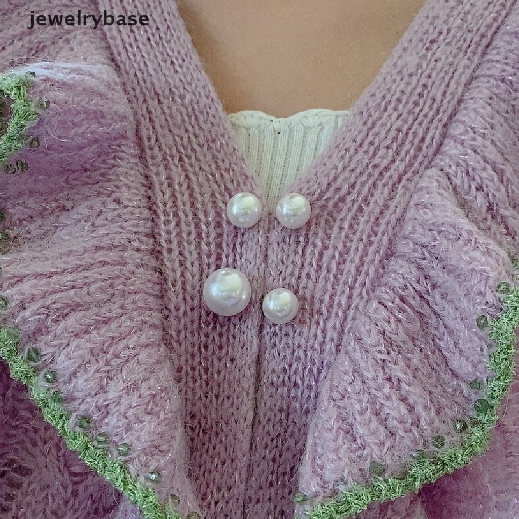 3pcs / Set Bros Pin Mutiara Besar Anti Pudar Untuk Pakaian