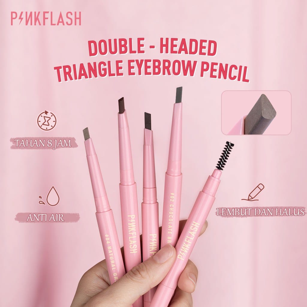 PINKFLASH (E09)  OhMyEmoji Automatic Eyebrow Pencil Tahan Air Pigmen Pensil Alis