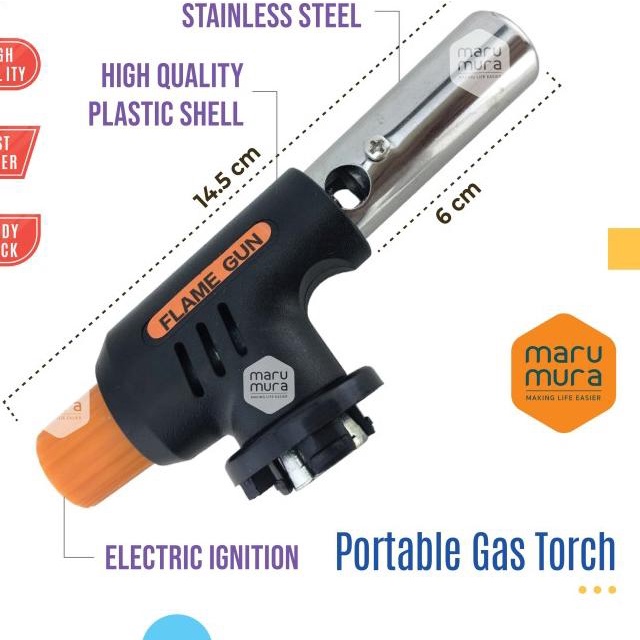 807 - Marumura Portable Gas Torch | Blow Torch | Flame Gun + Hi Cook - TORCH + HI-COOK