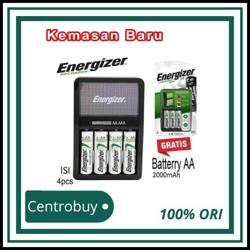 Terlariss  Baterai Charger Aa / Aaa + 4 Baterai Aa 2000 Mah Energizer Maxi