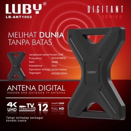 ANTENA TV DIGITAL Antena Digital Luby LB-ANT1001 / Antena Indoor Outdoor Luby ANT1001 - ANTENA 1002 