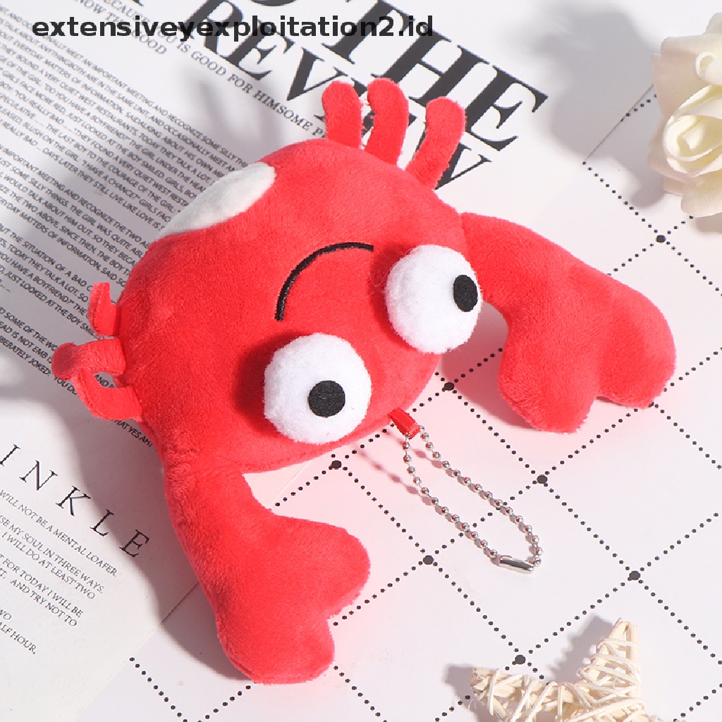 Mainan Gantungan Kunci Boneka Stuffed Plush Kepiting Merah Lucu