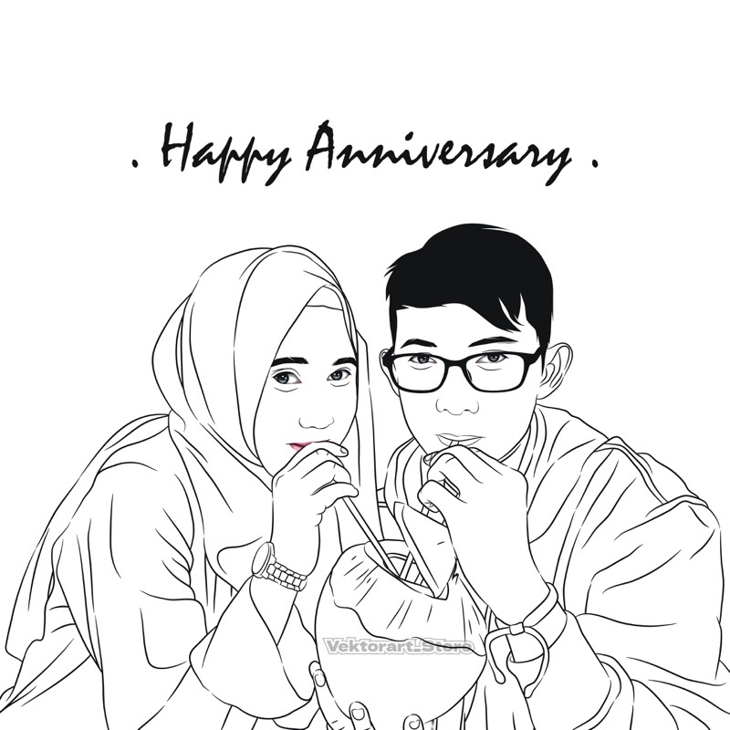 Jasa edit foto line art illustration