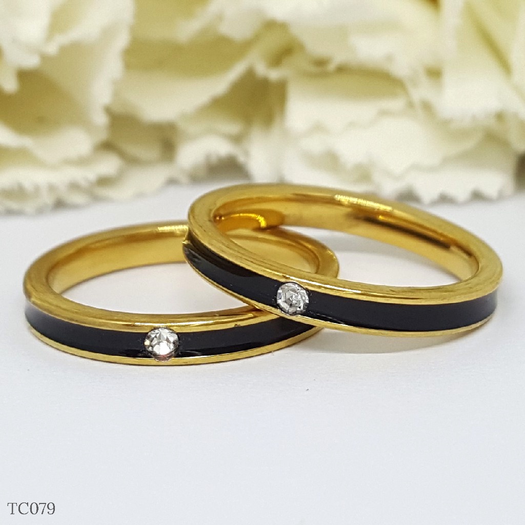 PGX Cincin Titanium Couple Tunangan Aksesoris Fashion Perhiasan Anti Karat - TC079