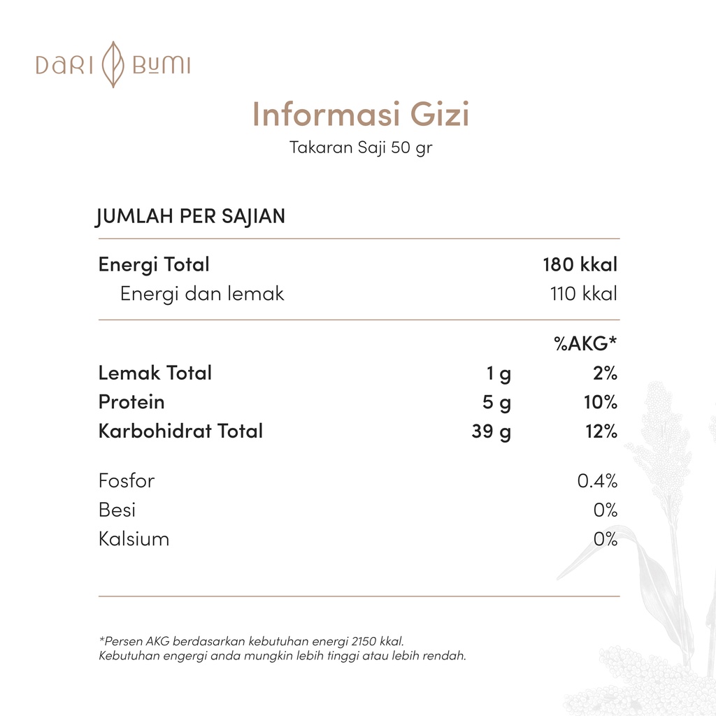 Beras Sorgum Putih Kupas 1 Kg Dari Bumi Diet Sehat Gluten Free