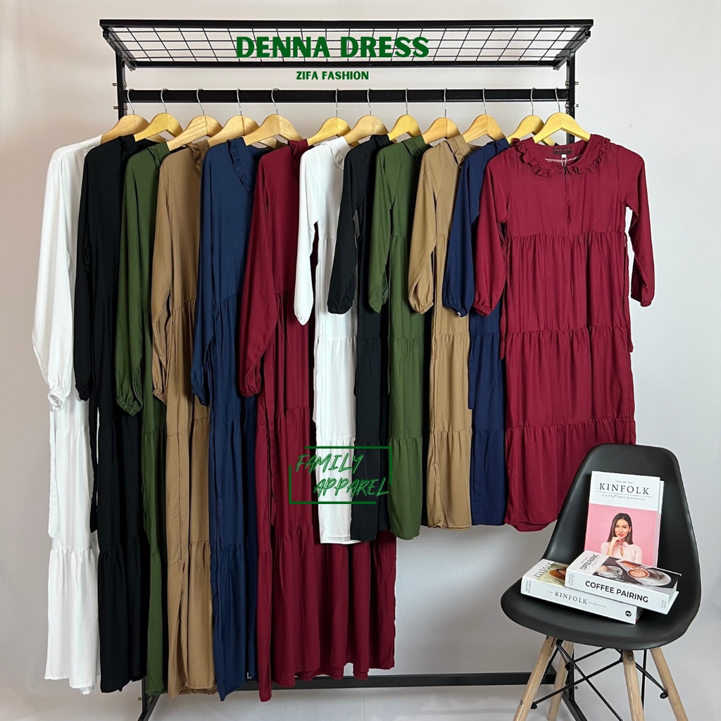 Denna Dress Gamis Polos Twill Anak Jumbo Daster Zifa Fashion