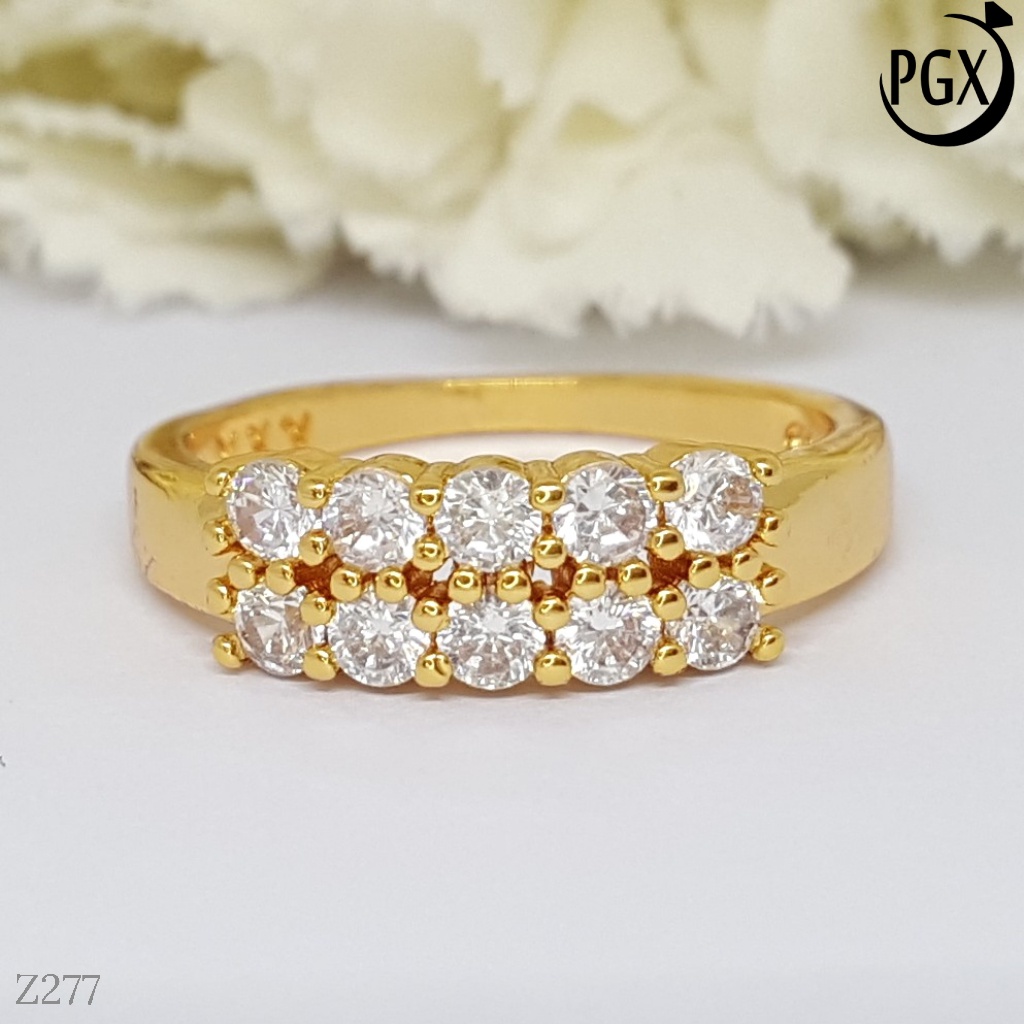 PGX Cincin Xuping Wanita Perhiasan Lapis Emas Aksesoris Fashion Premium - Z277