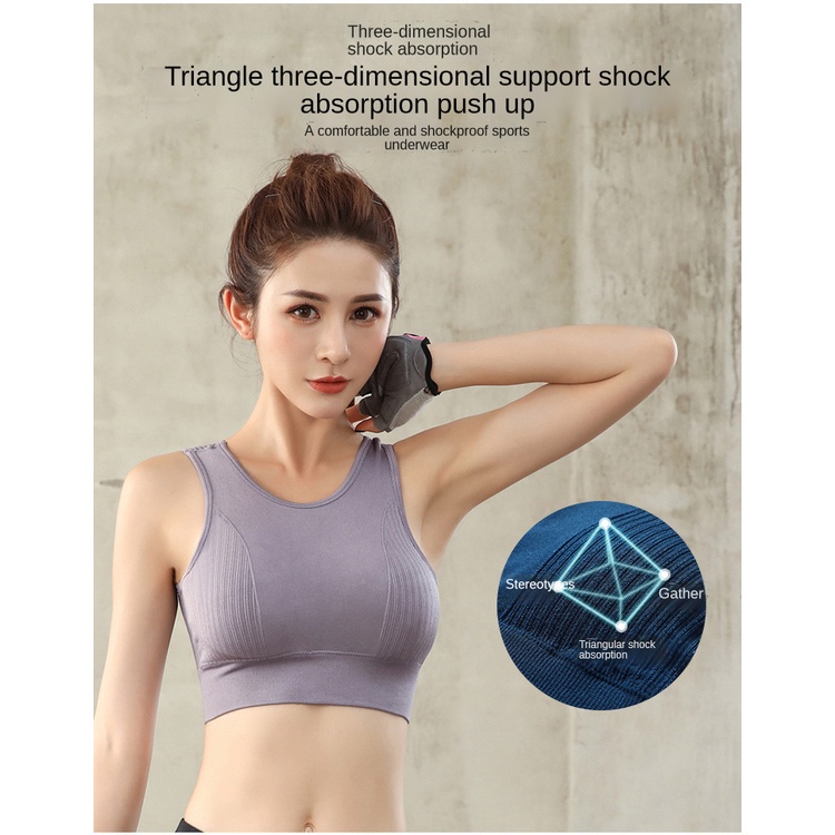 Mesh Sport Bra Wanita Shockproof Women gym running Sports Yoga Bras 8110