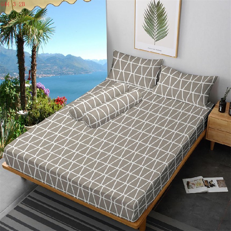 Bahan kain sprei katun Microtex Disperse motif abstrak