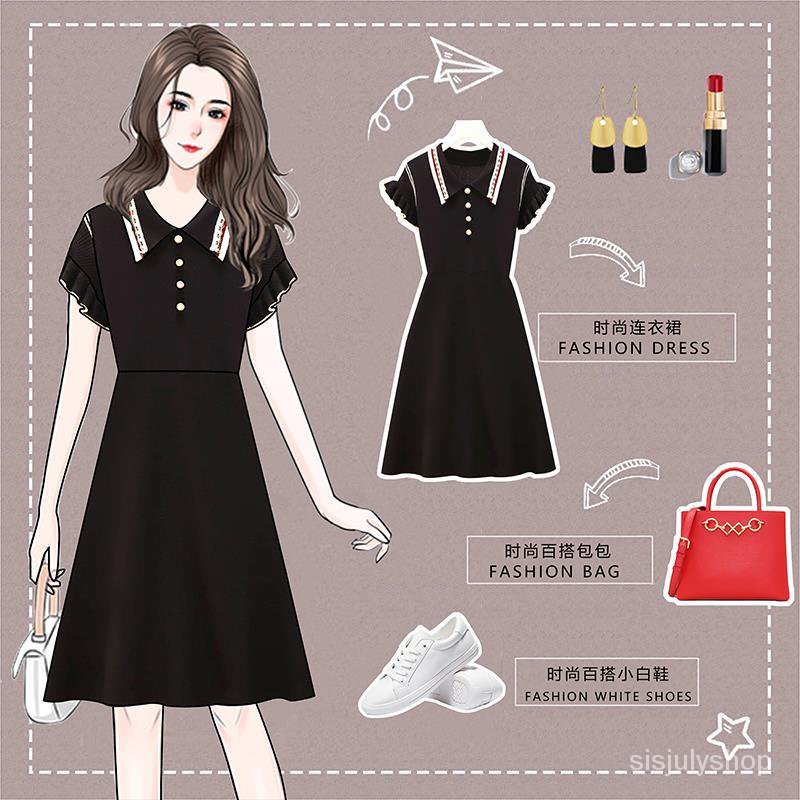 #Sisjuly# Gaun rajutan angin dupa kecil wanita baru ramping A-line dress garis-garis warna tabrakan