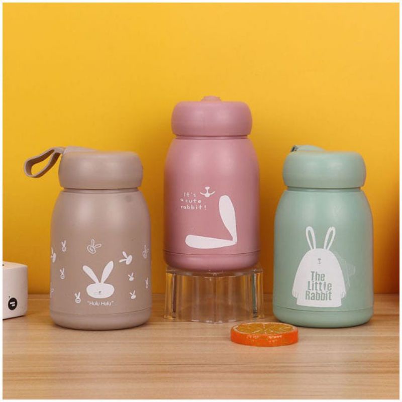 RY - Botol minum kopi teh susu / botol kaca mini kelinci 330 ML / Botol mini tumbler lucu anak dewasa-6