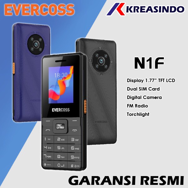 EVERCOSS N1F Feature Phone CandyBar HP Murah Original Garansi Resmi