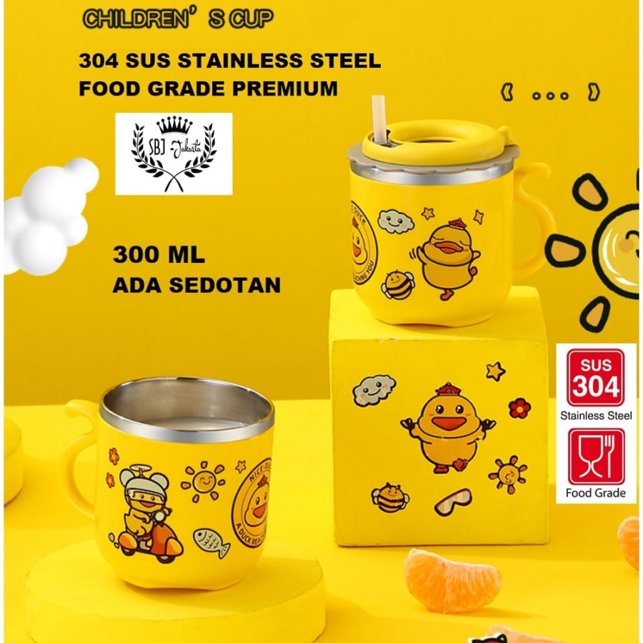 Balita Gelas Mug Stainless Karakter Gelas Sedotan Balita Karakter