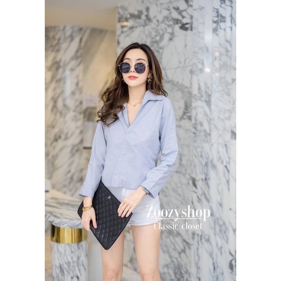 KEMEJA ZOOZY MODEL LENGAN PANJANG KANCING BELAKANG/BLOUSE BANGKOK (BJZY351)