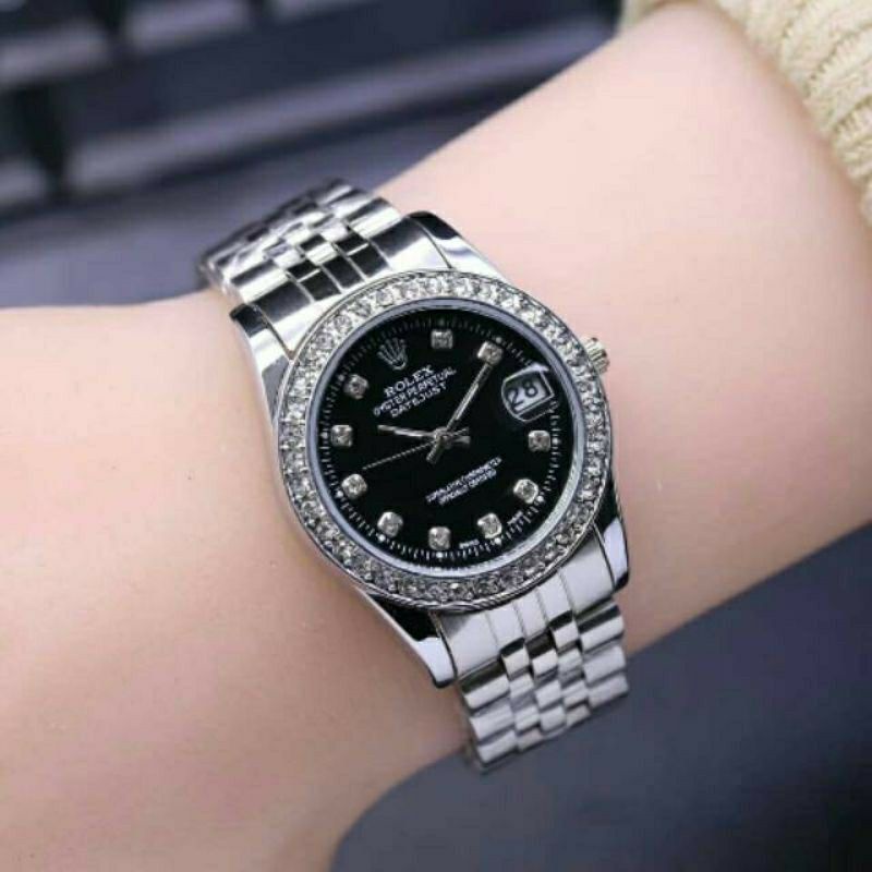 [BISA COD] JAM TANGAN ROLEX PERMATA - JAM TANGAN WANITA ROLEX ANTI AIR - TANGGAL AKTIF