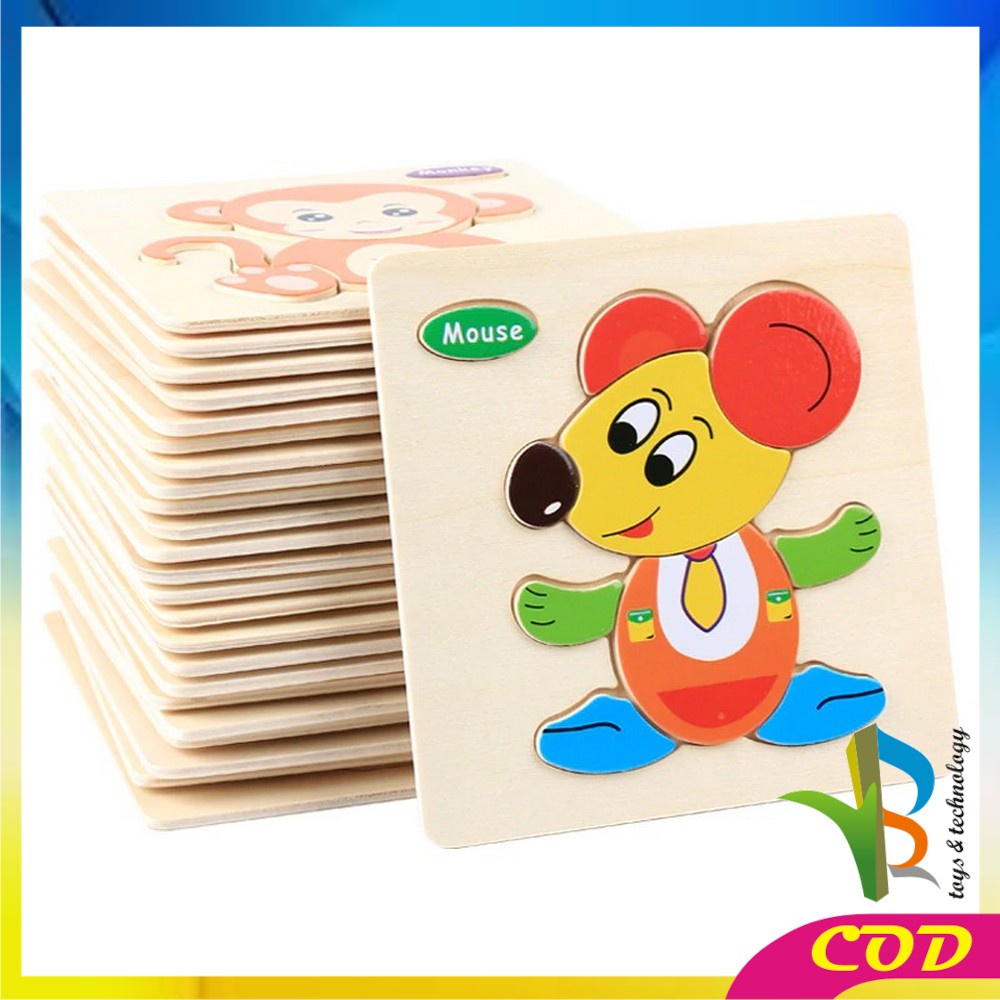 RB-M23 Mainan Puzzle Kayu Anak 3D Mainan Edukasi Puzzel Kayu Jigsaw Edukatif Lucu Murah Wooden Toys