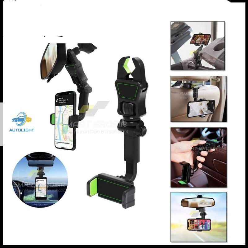 Phone Holder Mobil Universal 4 in 1 Dudukan HP Fleksibel Original Car Phone Holder Gantung 360°