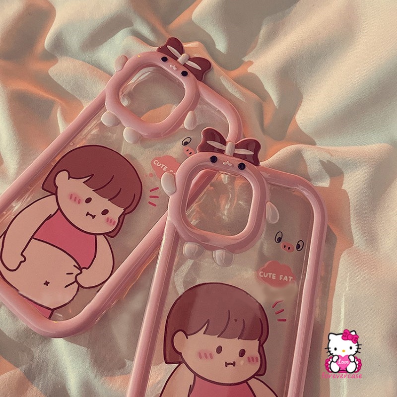 Soft Case Desain Kartun Little Monster 3D Untuk iPhone 7Plus 8Plus XR 11 12 13 14 Pro MAX 6 14 6S Plus X XS MAX SE 2020
