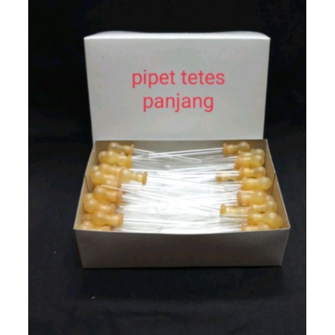 Eceran - Pipet Tetes Kaca Panjang Dot Kuning @10 pcs