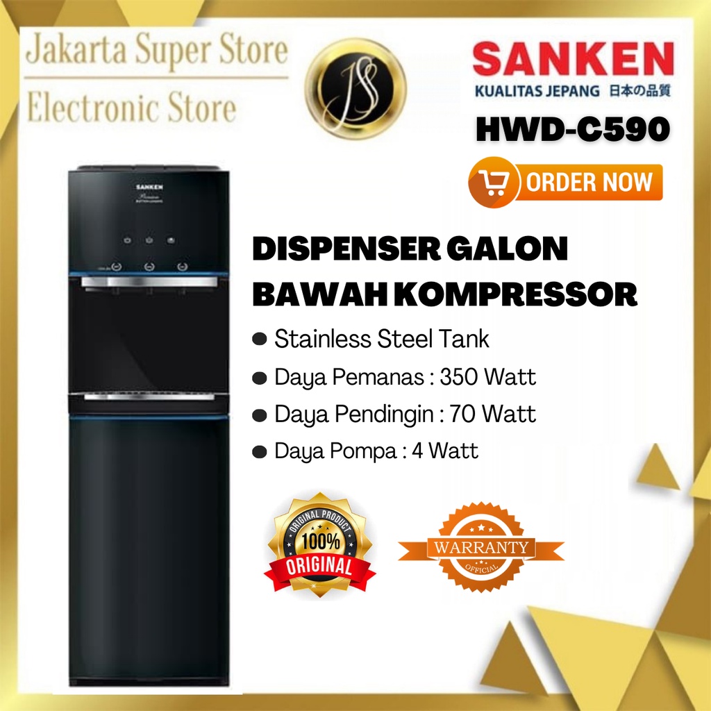 Jual Sanken Dispenser Galon Bawah Hwd C590g Bk Shopee Indonesia 2740