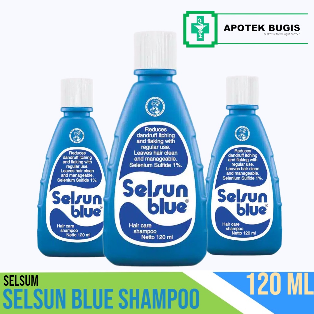 SELSUN Blue Shampoo | Shampoo Anti Dandruff 120mL Sampo Anti Ketombe Blue Size 120 ml