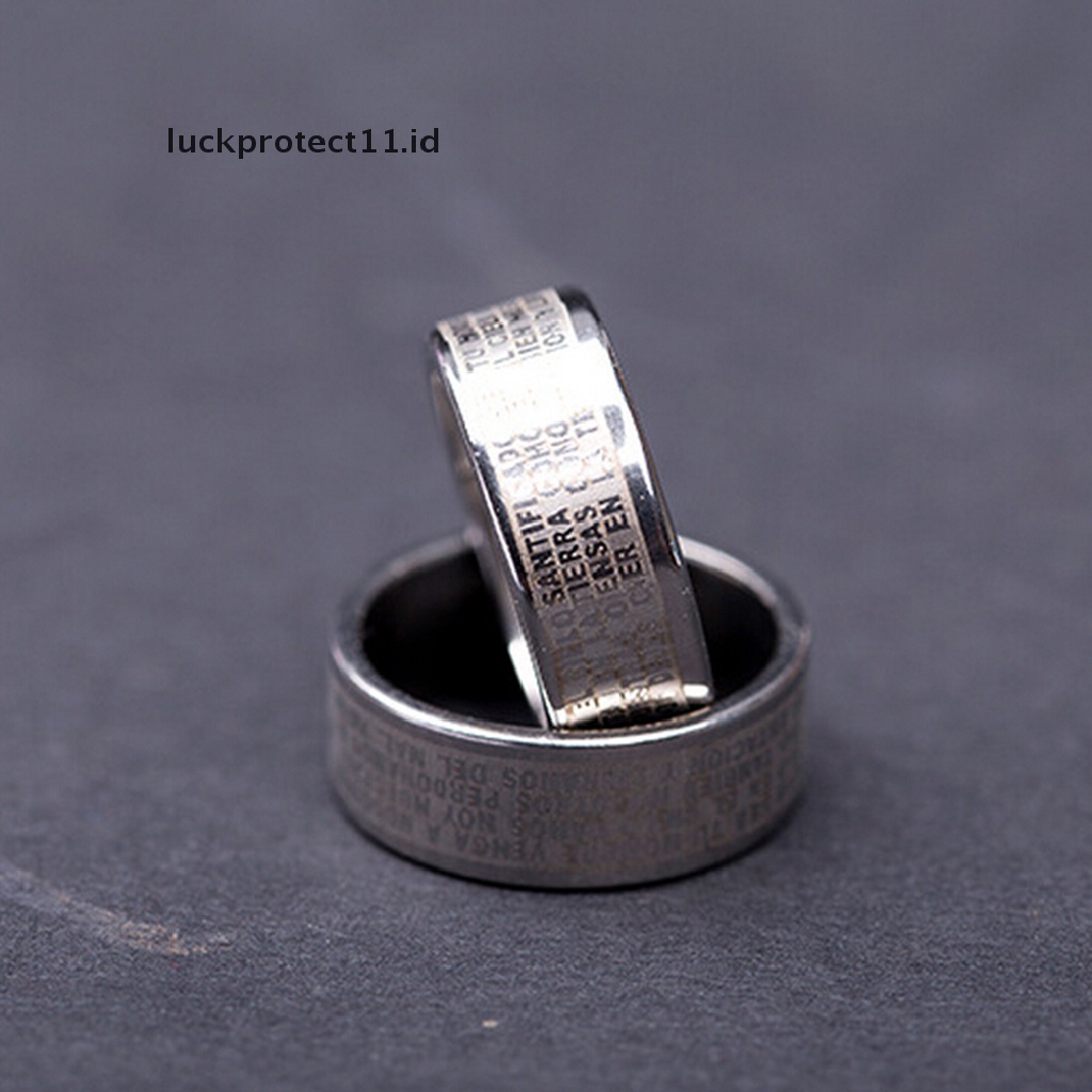 1pc Cincin Bahan Titanium steel Desain Salib Untuk Pria Dan Wanita