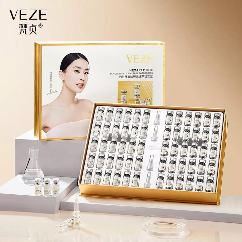 Veze Hexapeptide Set Serum Wajah Esensi Antikerut Pelembab Pengecil Pori-pori