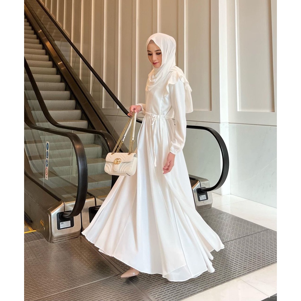 Baju Pesta Wanita Muslim Kondangan Brukat Mewah Elegan Gaun Muslimah Terbaru 2022 Maxy Salsa Jumbo L