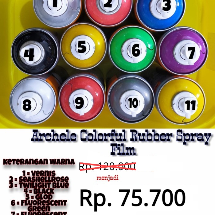 Archele Colourfull Rubber Paint Spray/ Cat Semprot Karet solusi ganti warna tanpa masalah
