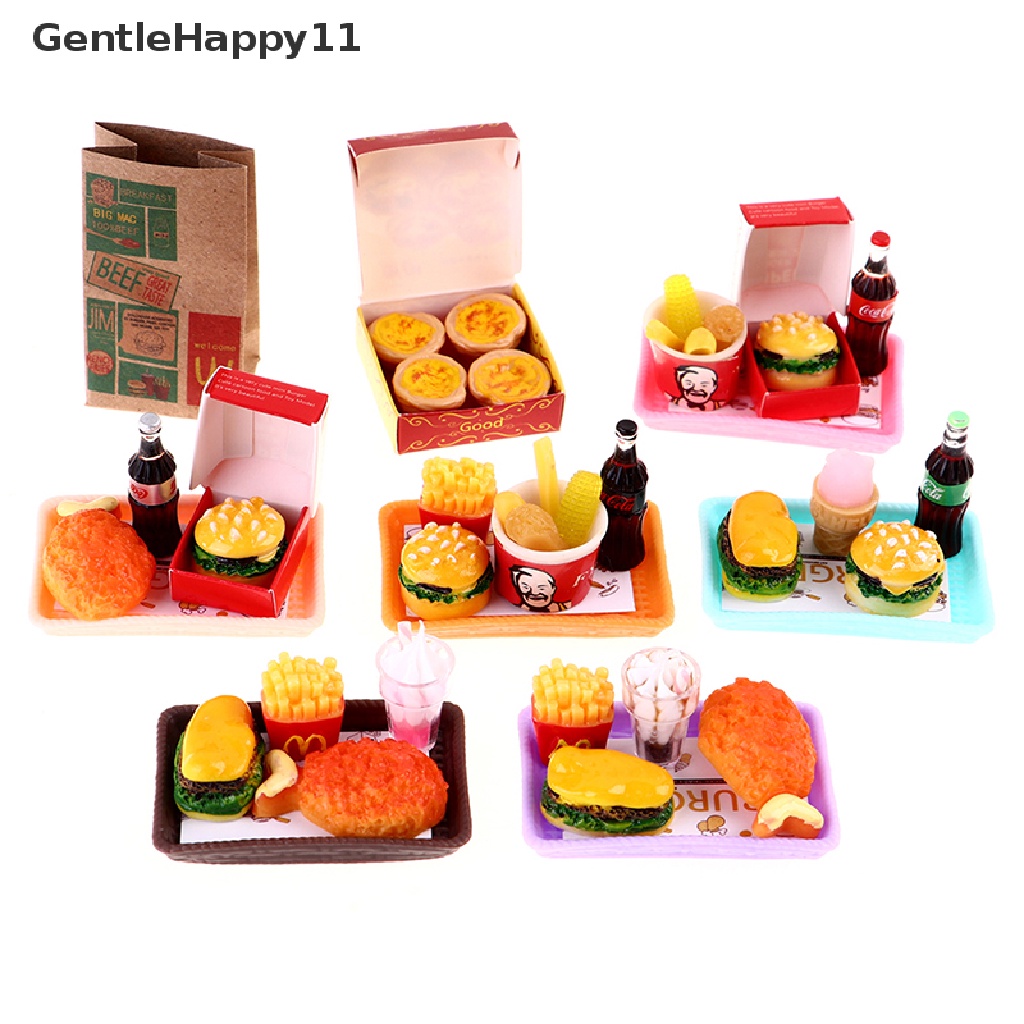 Gentlehappy Mainan Miniatur Simulasi Burger / Kentang Goreng Untuk Aksesoris Rumah Boneka Bo11 id