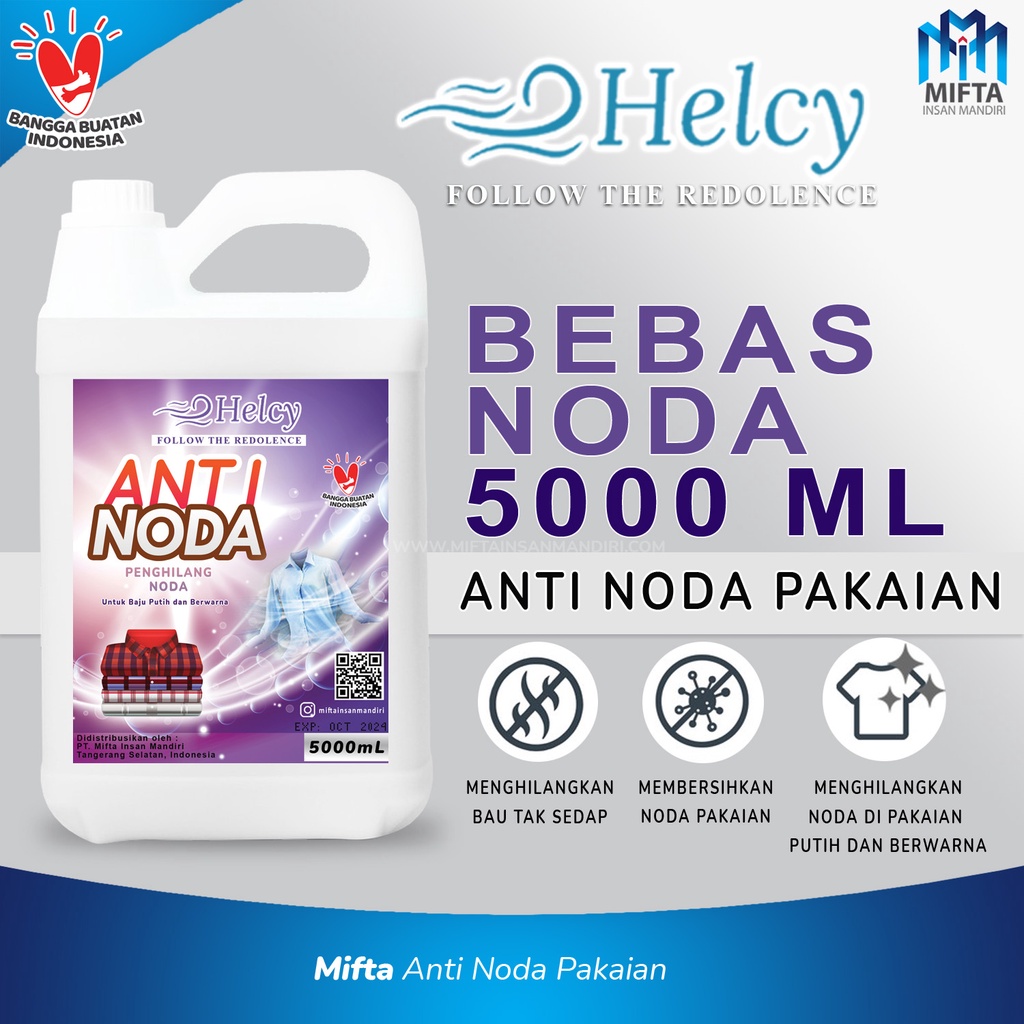 HELCY PEMBERSIH NODA PAKAIAN / ANTI NODA KAIN 5 LITER