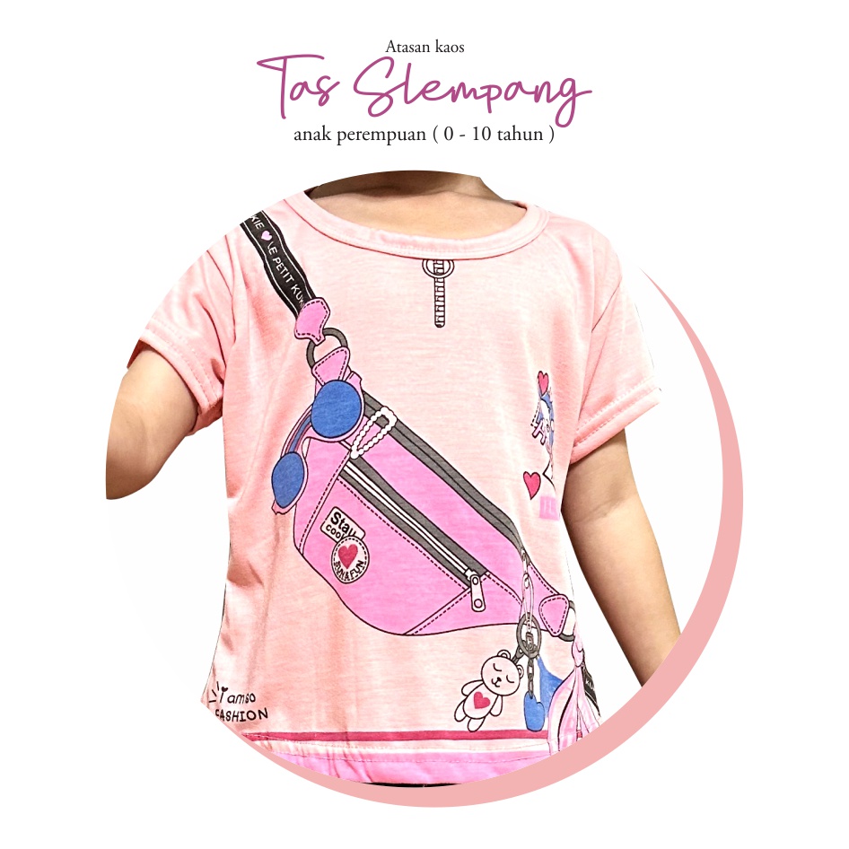 Atasan Kaos Anak Perempuan Tas Slempang CF Kids