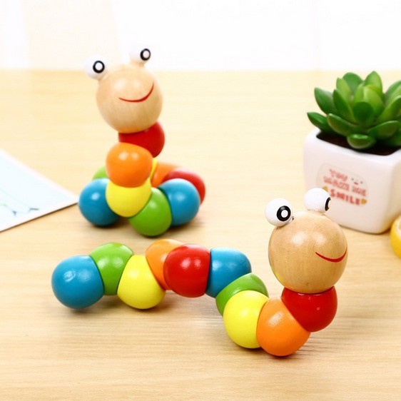 Mainan Anak Puzzle Caterpillar Ulat Edukasi Toys Sensori Motorik