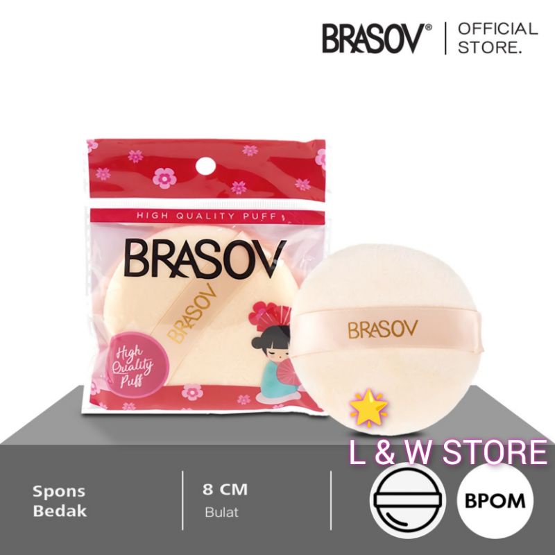 Brasov Spons Bedak Bulat Kain Pita