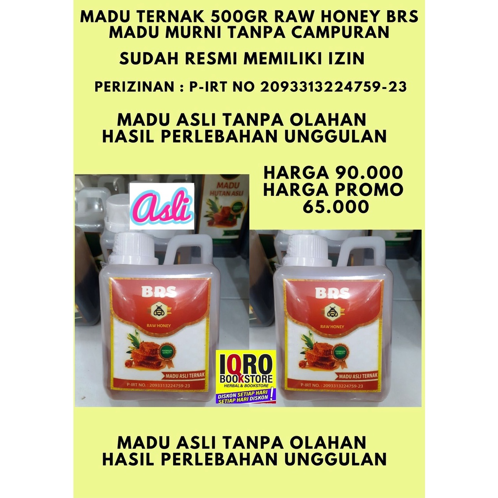 

MADU MURNI 500 RAW HONEY BRS MADU TERNAK TANPA CAMPURAN