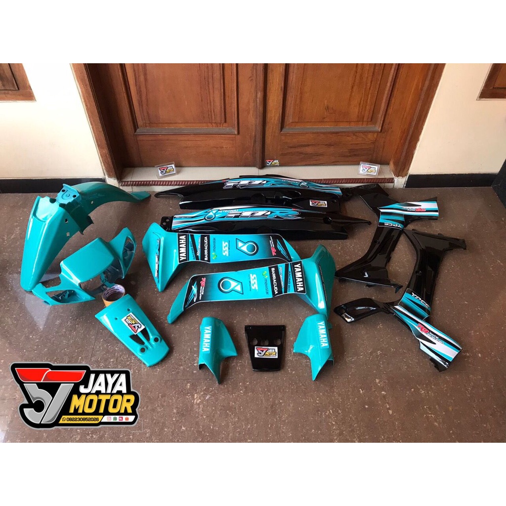 Cover body halus Yamaha Fiz r F1zr full set cover body FIZR F1zr petronas toska hitam