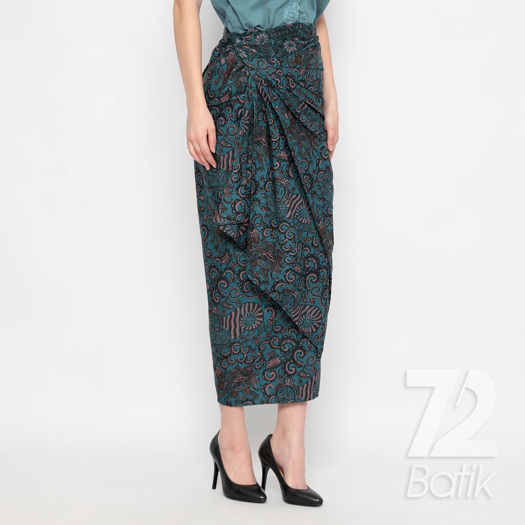 ROK BATIK SPAN Skirt Lilit Kebaya Instan Modern Wanita Motif Balian Biru Aqua Tosca Toska 723141 Cap 72 - Rok Batik Lilit Bawahan Skirt Kamen Kebaya Songket Batik Panjang Plisket Span Instan Jadi Bali Lembaran Premium Modern Untuk Wanita Kondangan