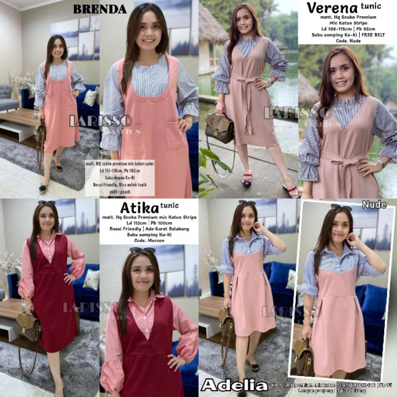 BRENDA/VERENA/ATIKA/ADELIA/KHANSA Tunik Jumbo XXL Keterangan Size Di Foto Katalog
