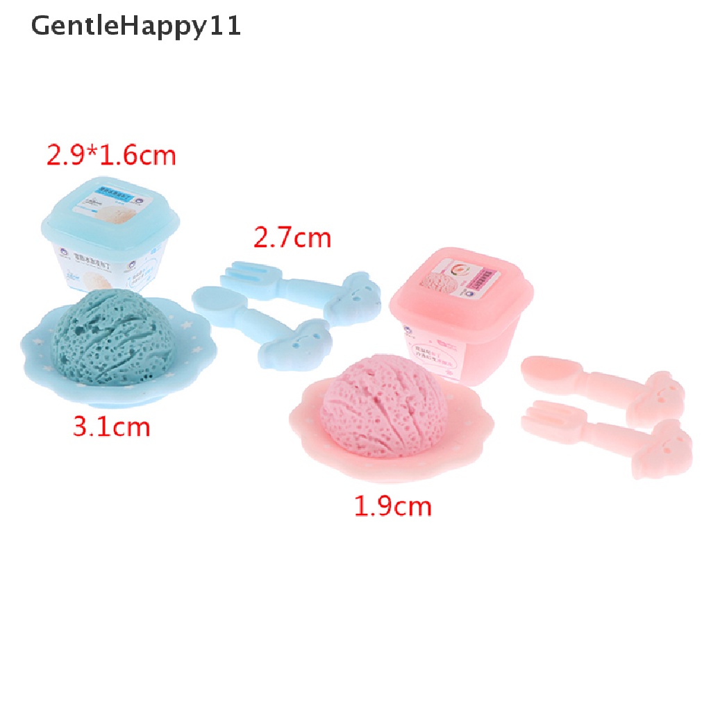 Gentlehappy Mainan Miniatur Nampan Es Krim Skala 1: 12 Untuk Aksesoris Dapur Rumah Boneka