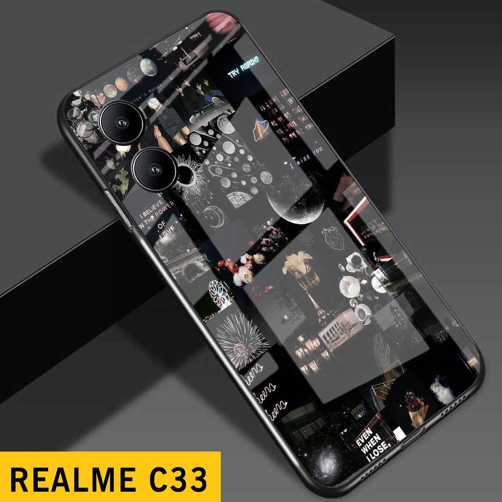 [A50] Softcase Glass Kaca -Sofcase Kaca Kilau Realme C33 2022 - Casing Hp Realme C33 2022 - Case Hp 